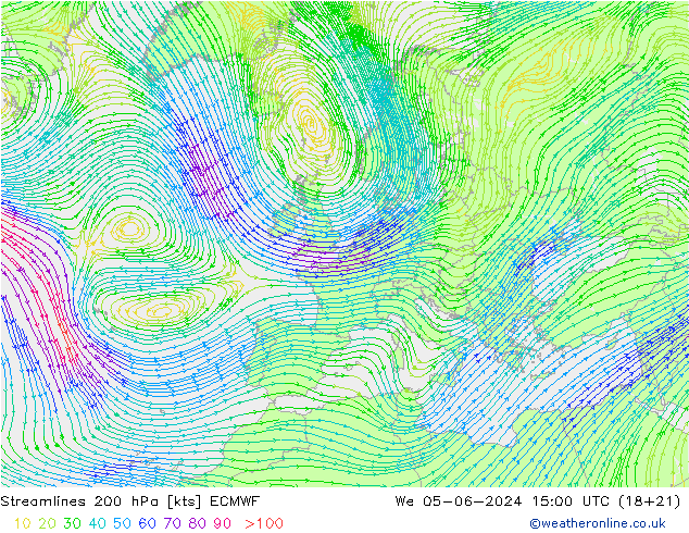 Stroomlijn 200 hPa ECMWF wo 05.06.2024 15 UTC