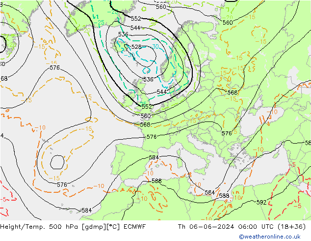 Z500/Yağmur (+YB)/Z850 ECMWF Per 06.06.2024 06 UTC