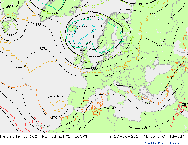 Z500/Yağmur (+YB)/Z850 ECMWF Cu 07.06.2024 18 UTC