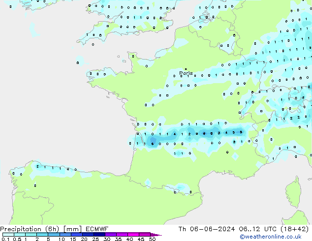 Z500/Yağmur (+YB)/Z850 ECMWF Per 06.06.2024 12 UTC