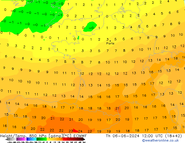 Z500/Yağmur (+YB)/Z850 ECMWF Per 06.06.2024 12 UTC