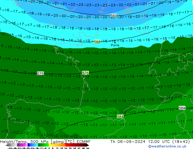 Z500/Yağmur (+YB)/Z850 ECMWF Per 06.06.2024 12 UTC