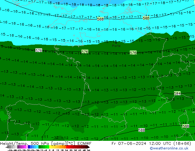 Z500/Rain (+SLP)/Z850 ECMWF пт 07.06.2024 12 UTC