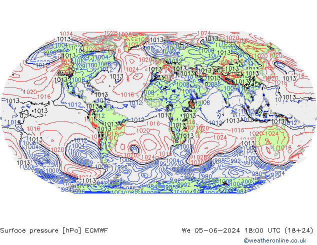 Bodendruck ECMWF Mi 05.06.2024 18 UTC