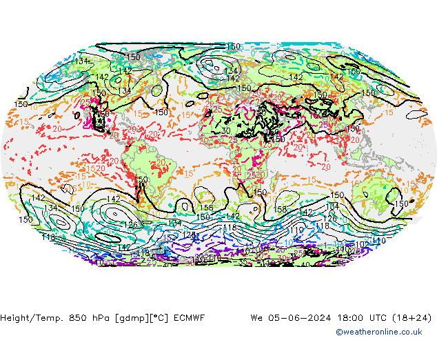 Z500/Rain (+SLP)/Z850 ECMWF We 05.06.2024 18 UTC