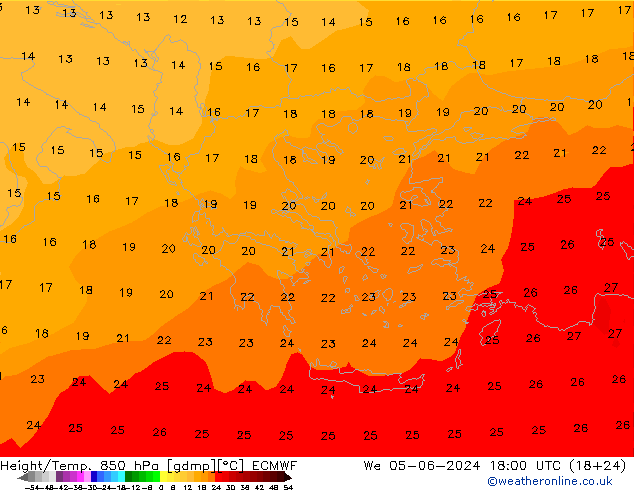 Z500/Rain (+SLP)/Z850 ECMWF  05.06.2024 18 UTC