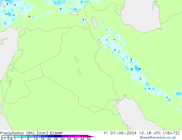 Précipitation (6h) ECMWF ven 07.06.2024 18 UTC