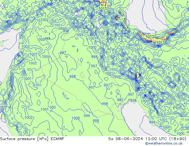 приземное давление ECMWF сб 08.06.2024 12 UTC