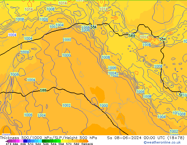 Thck 500-1000hPa ECMWF So 08.06.2024 00 UTC