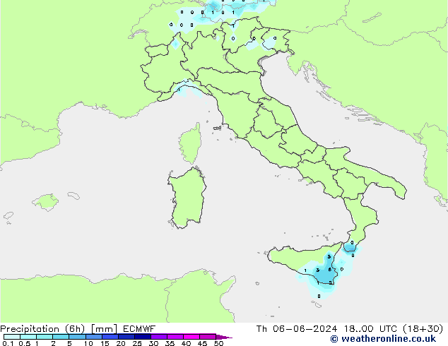 Z500/Rain (+SLP)/Z850 ECMWF Čt 06.06.2024 00 UTC