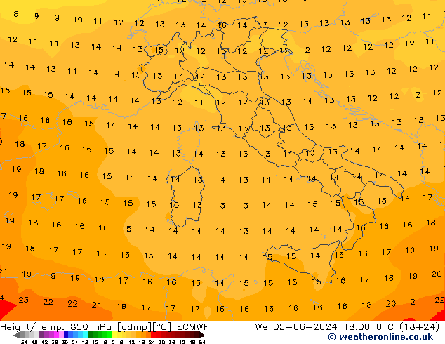 Z500/Rain (+SLP)/Z850 ECMWF ср 05.06.2024 18 UTC