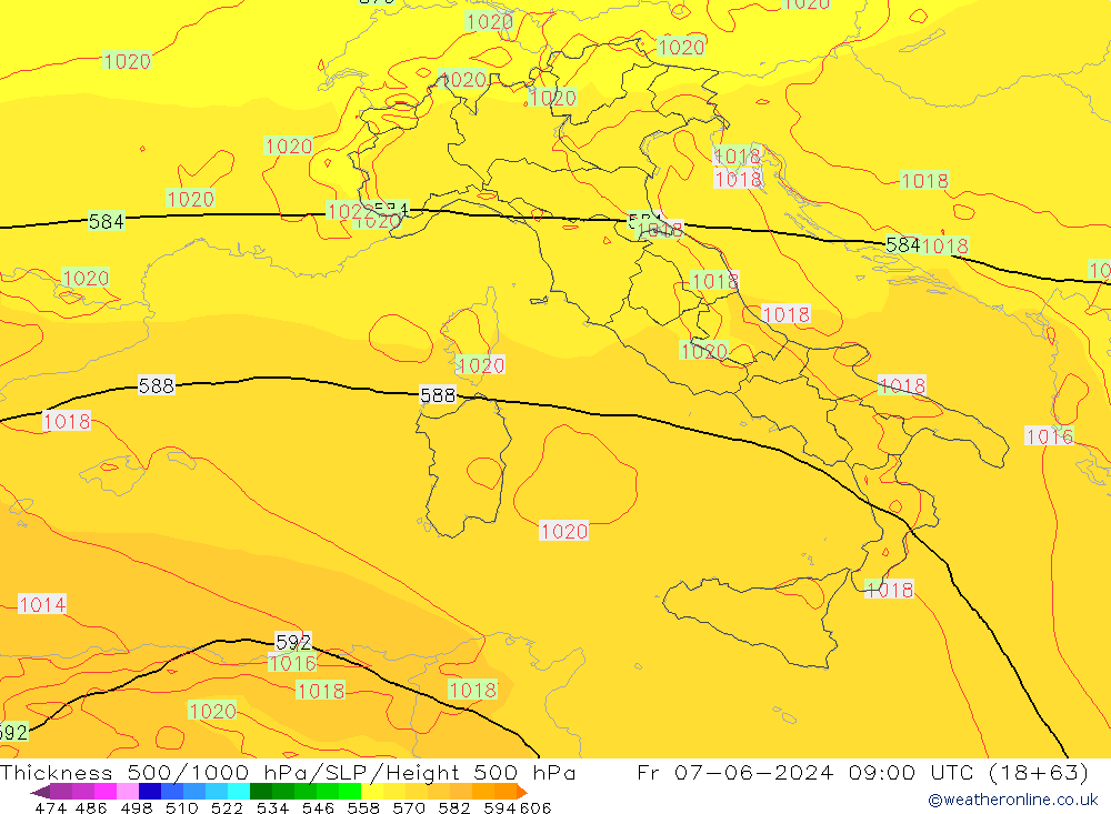 500-1000 hPa Kalınlığı ECMWF Cu 07.06.2024 09 UTC