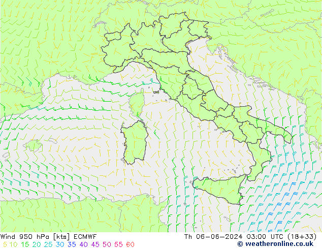 Vent 950 hPa ECMWF jeu 06.06.2024 03 UTC