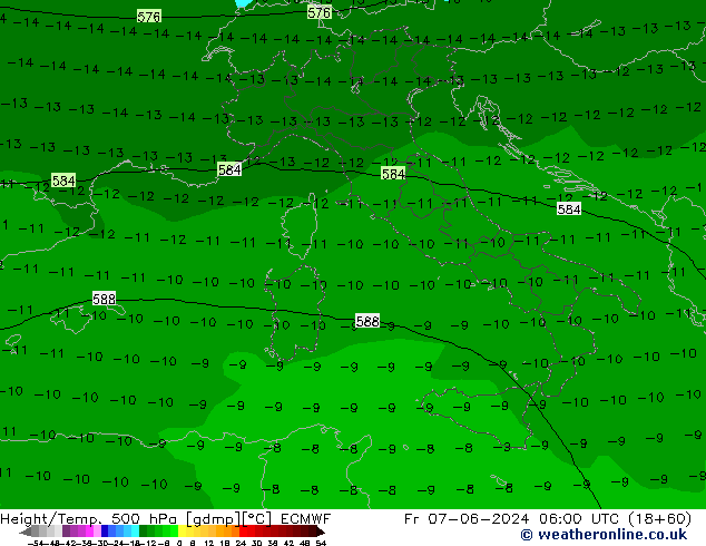 Z500/Rain (+SLP)/Z850 ECMWF Sex 07.06.2024 06 UTC