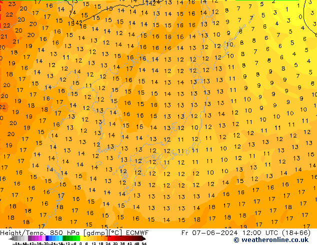 Z500/Rain (+SLP)/Z850 ECMWF Fr 07.06.2024 12 UTC