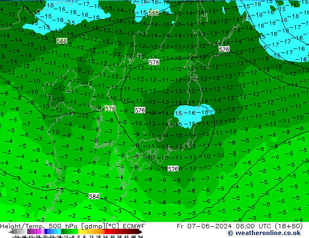 Z500/Regen(+SLP)/Z850 ECMWF vr 07.06.2024 06 UTC