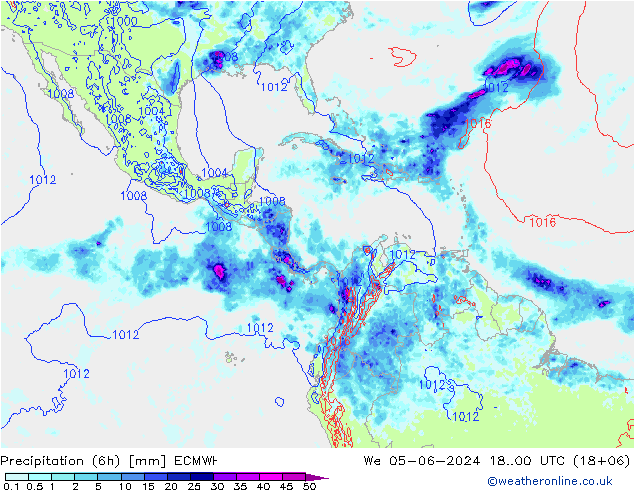 Z500/Rain (+SLP)/Z850 ECMWF ср 05.06.2024 00 UTC