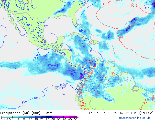 Z500/Rain (+SLP)/Z850 ECMWF gio 06.06.2024 12 UTC