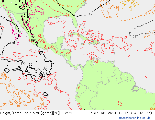 Z500/Rain (+SLP)/Z850 ECMWF vie 07.06.2024 12 UTC