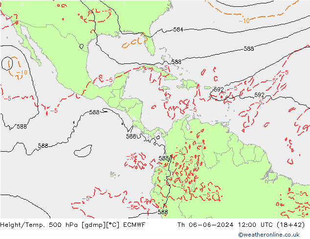 Z500/Rain (+SLP)/Z850 ECMWF gio 06.06.2024 12 UTC