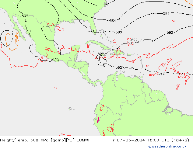 Z500/Rain (+SLP)/Z850 ECMWF пт 07.06.2024 18 UTC
