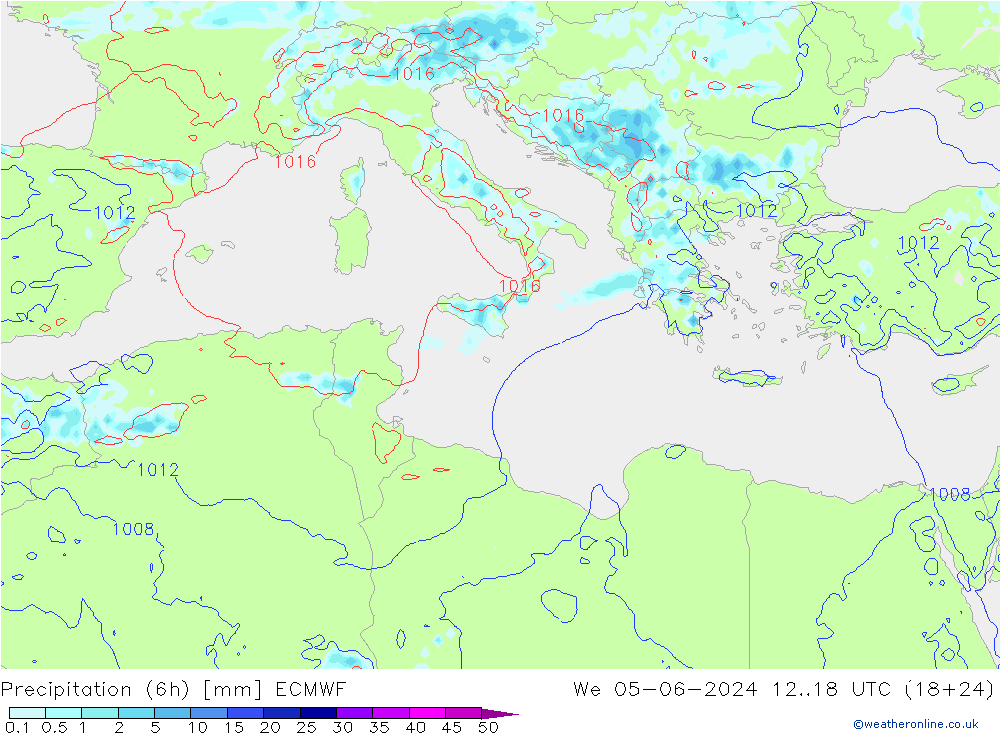 Z500/Regen(+SLP)/Z850 ECMWF wo 05.06.2024 18 UTC