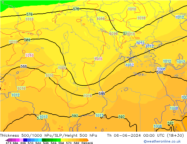 Thck 500-1000гПа ECMWF чт 06.06.2024 00 UTC