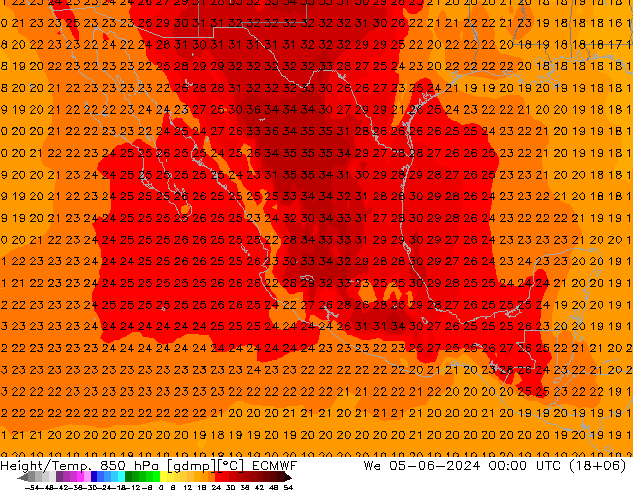 Z500/Rain (+SLP)/Z850 ECMWF śro. 05.06.2024 00 UTC