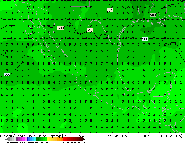 Z500/Rain (+SLP)/Z850 ECMWF śro. 05.06.2024 00 UTC