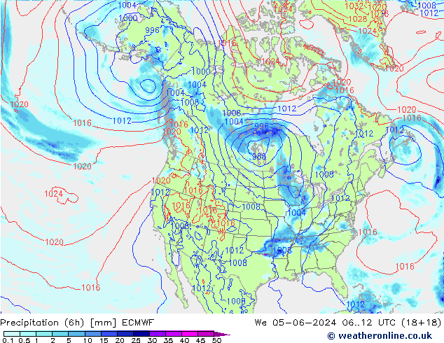 Z500/Regen(+SLP)/Z850 ECMWF wo 05.06.2024 12 UTC