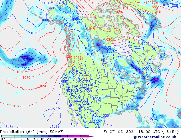 Nied. akkumuliert (6Std) ECMWF Fr 07.06.2024 00 UTC