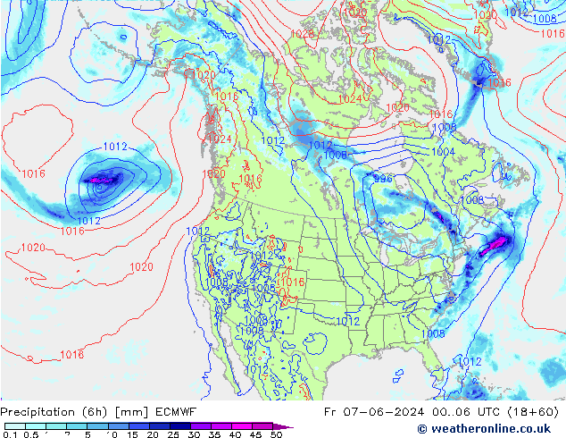 Z500/Rain (+SLP)/Z850 ECMWF Pá 07.06.2024 06 UTC