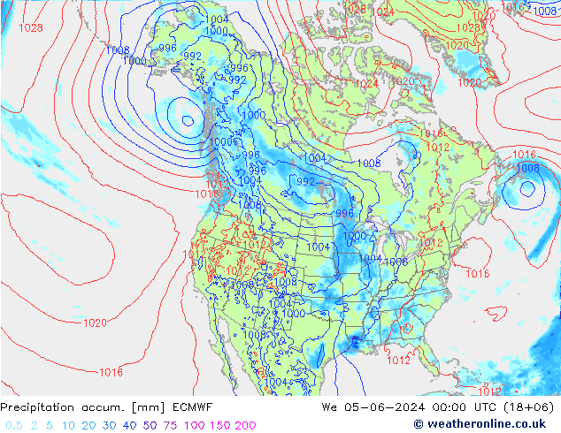 Toplam Yağış ECMWF Çar 05.06.2024 00 UTC