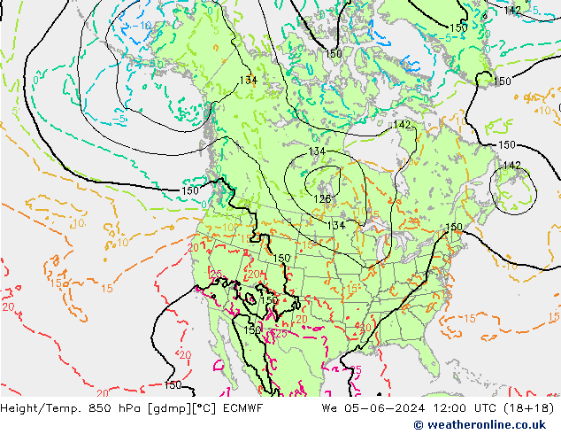 Z500/Regen(+SLP)/Z850 ECMWF wo 05.06.2024 12 UTC