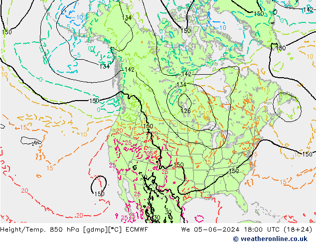 Z500/Rain (+SLP)/Z850 ECMWF St 05.06.2024 18 UTC