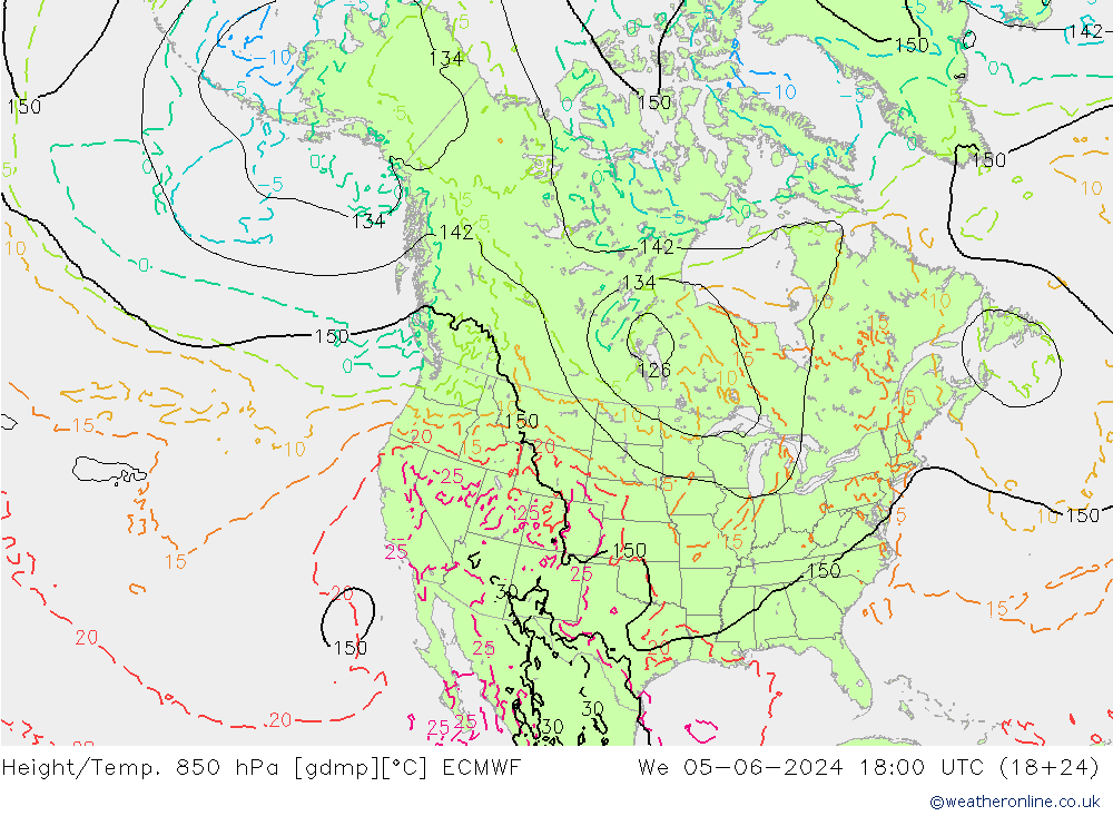 Z500/Rain (+SLP)/Z850 ECMWF  05.06.2024 18 UTC