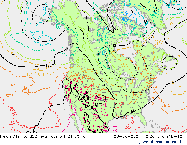 Z500/Yağmur (+YB)/Z850 ECMWF Per 06.06.2024 12 UTC