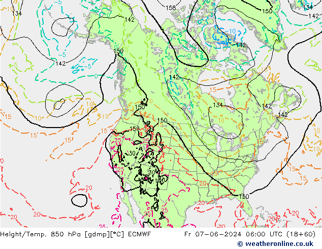 Z500/Rain (+SLP)/Z850 ECMWF Pá 07.06.2024 06 UTC