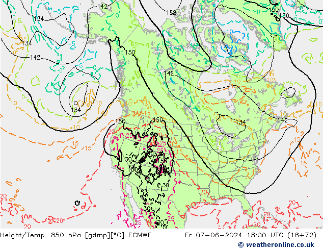 Z500/Rain (+SLP)/Z850 ECMWF ven 07.06.2024 18 UTC