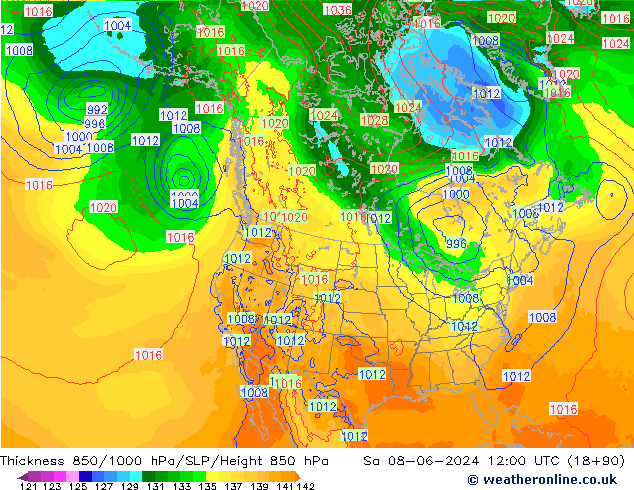 850-1000 hPa Kalınlığı ECMWF Cts 08.06.2024 12 UTC