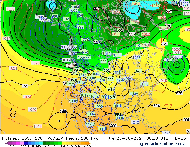 Thck 500-1000hPa ECMWF St 05.06.2024 00 UTC