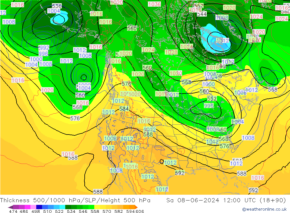 Thck 500-1000hPa ECMWF sam 08.06.2024 12 UTC