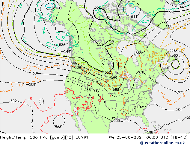 Z500/Rain (+SLP)/Z850 ECMWF ср 05.06.2024 06 UTC