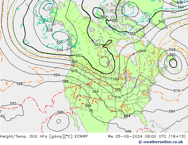 Yükseklik/Sıc. 500 hPa ECMWF Çar 05.06.2024 09 UTC