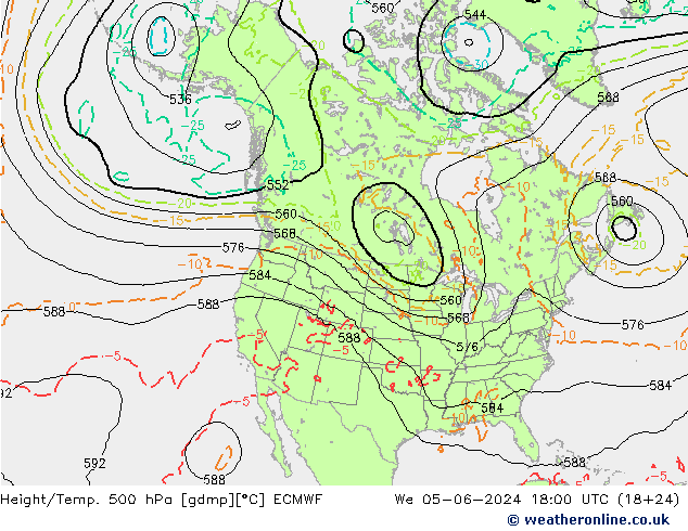 Z500/Rain (+SLP)/Z850 ECMWF mié 05.06.2024 18 UTC