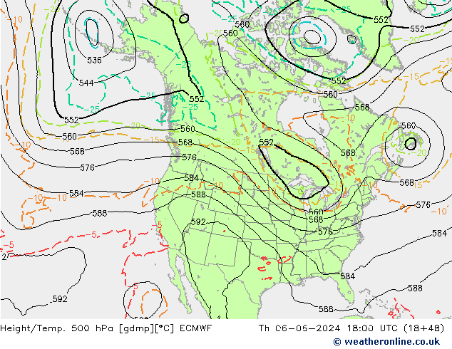 Z500/Rain (+SLP)/Z850 ECMWF gio 06.06.2024 18 UTC