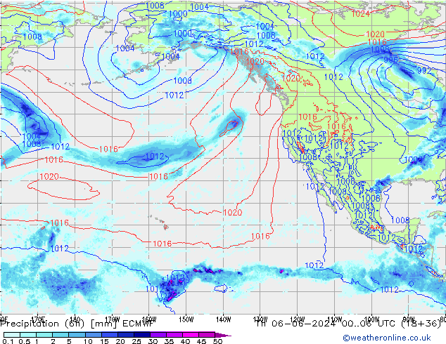 Z500/Yağmur (+YB)/Z850 ECMWF Per 06.06.2024 06 UTC