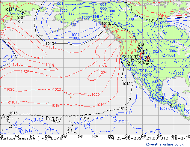 Pressione al suolo ECMWF mer 05.06.2024 21 UTC