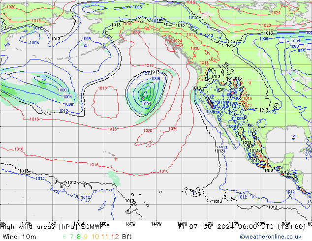 High wind areas ECMWF ven 07.06.2024 06 UTC