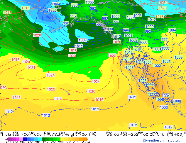 700-1000 hPa Kalınlığı ECMWF Çar 05.06.2024 00 UTC